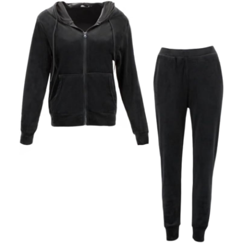 FIL Damen zweiteiliger Trainingsanzug mit Reißverschluss, ultra-stretchig und glatt: Hoodie und Jogginghose